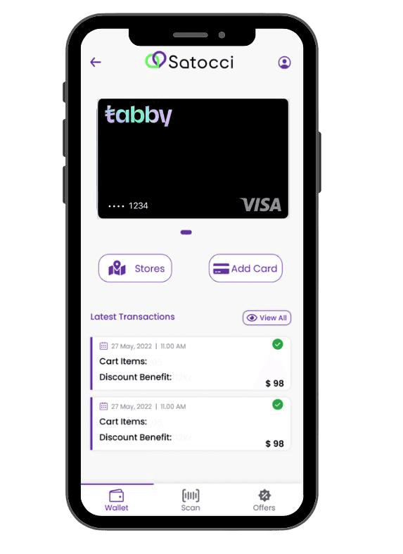 Satocci mobile app — wallet, scan, and transactions